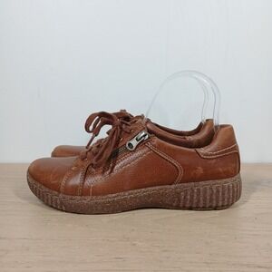 Clarks Collection Sneakers Womens 7 Brown Leather Platform Creeper Comfort Retro